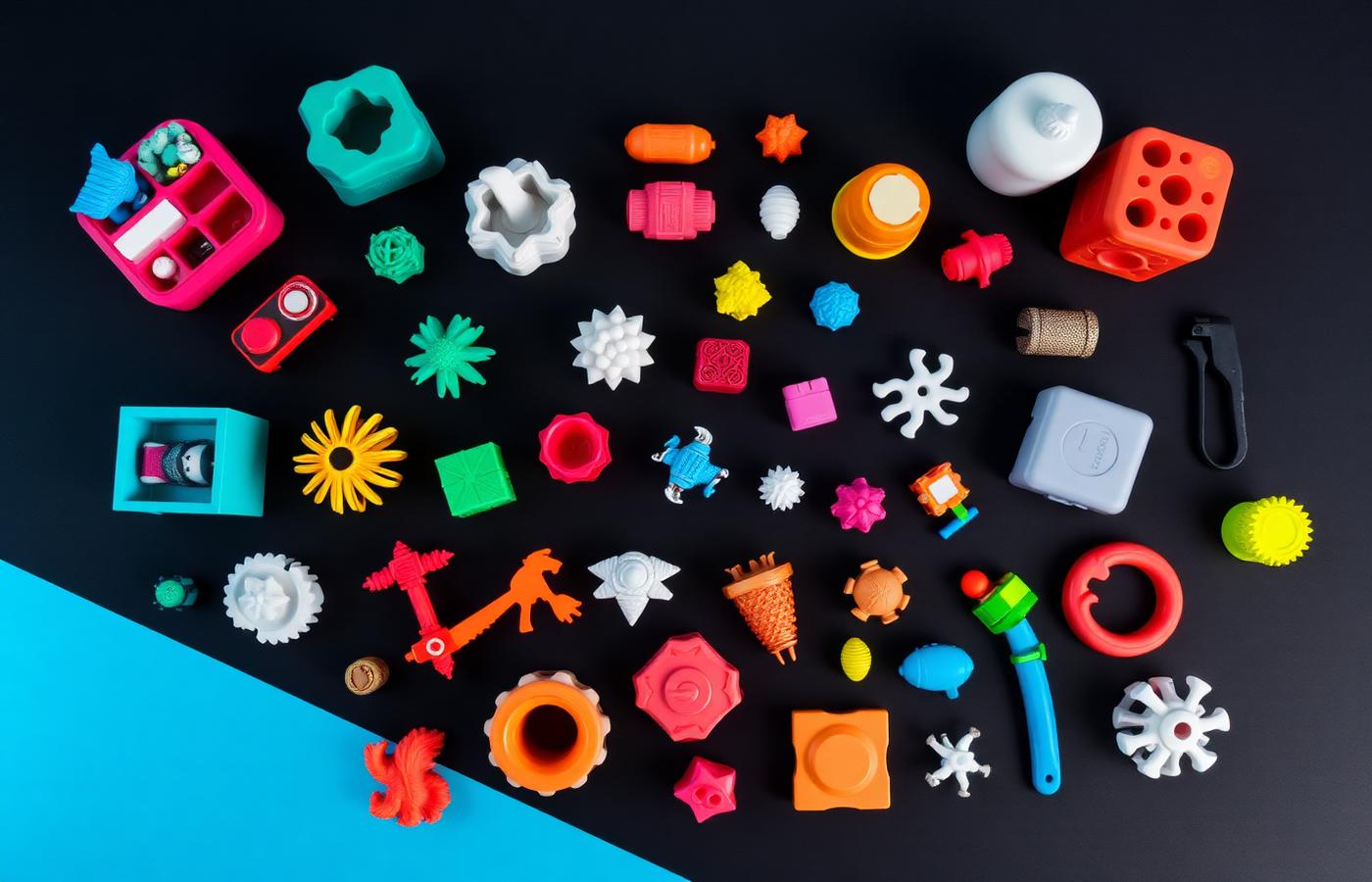 Coleção de itens impressos em 3D